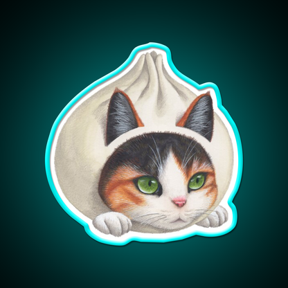 Dumpling Cat Led Neon Sign Chinese Food Rgb Color