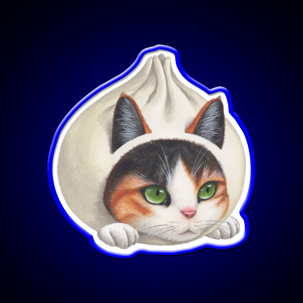 Dumpling Cat Led Neon Sign Chinese Food Rgb Color