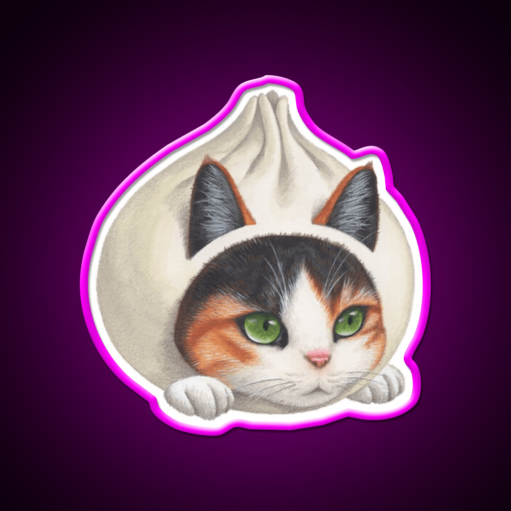 Dumpling Cat Led Neon Sign Chinese Food Rgb Color - Shineneon