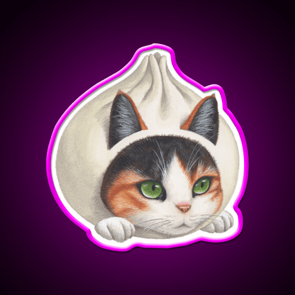 Dumpling Cat Led Neon Sign Chinese Food Rgb Color - Shineneon