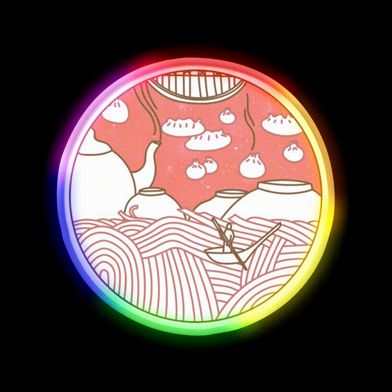 Dumpling Dreams Led Neon Sign Chinese Food Rgb Color