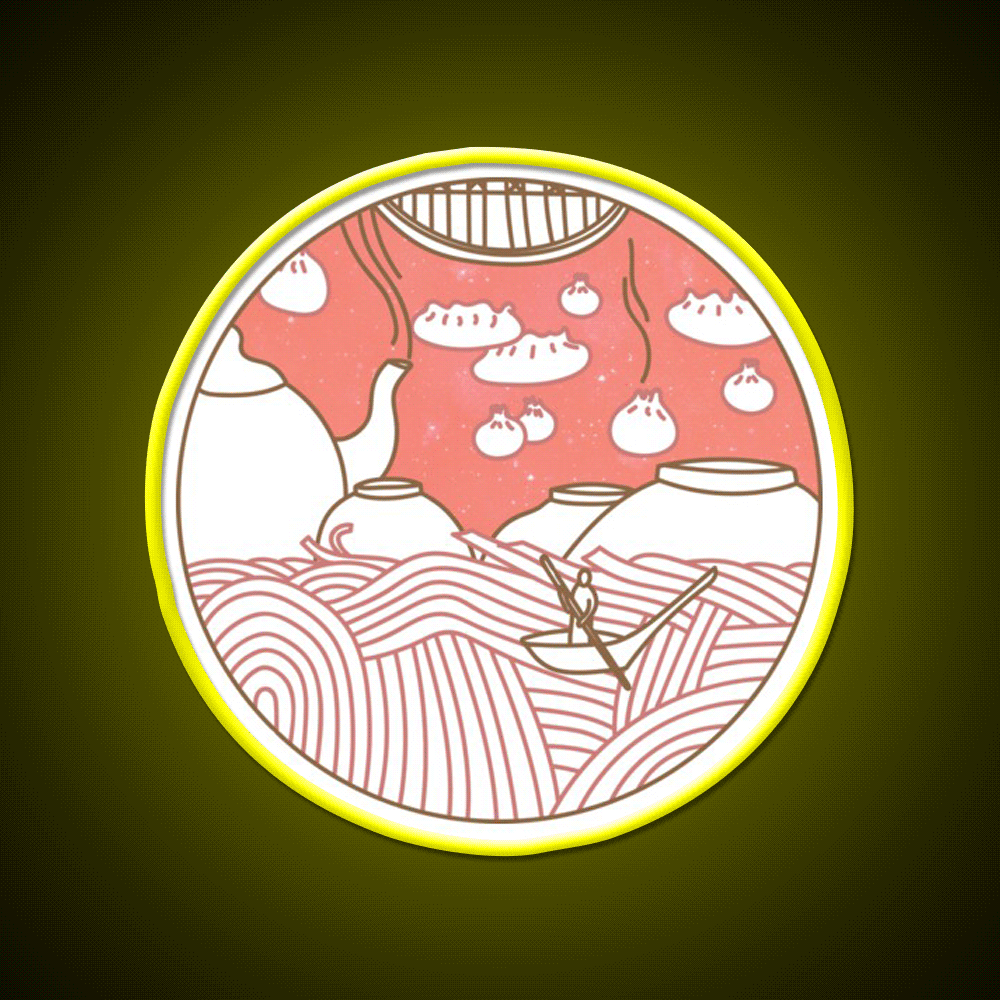 Dumpling Dreams Led Neon Sign Chinese Food Rgb Color