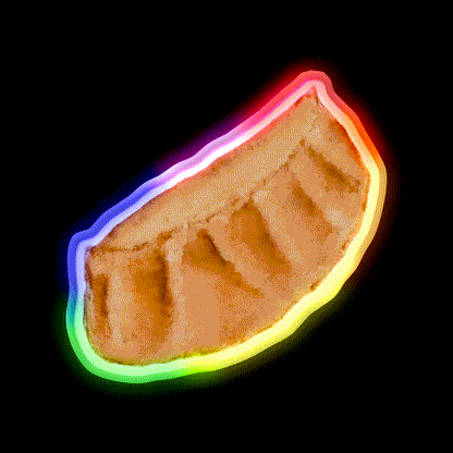 Dumpling Watercolour Illustration Pink Led Neon Sign Chinese Food Rgb Color