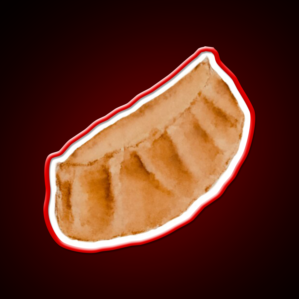 Dumpling Watercolour Illustration Pink Led Neon Sign Chinese Food Rgb Color