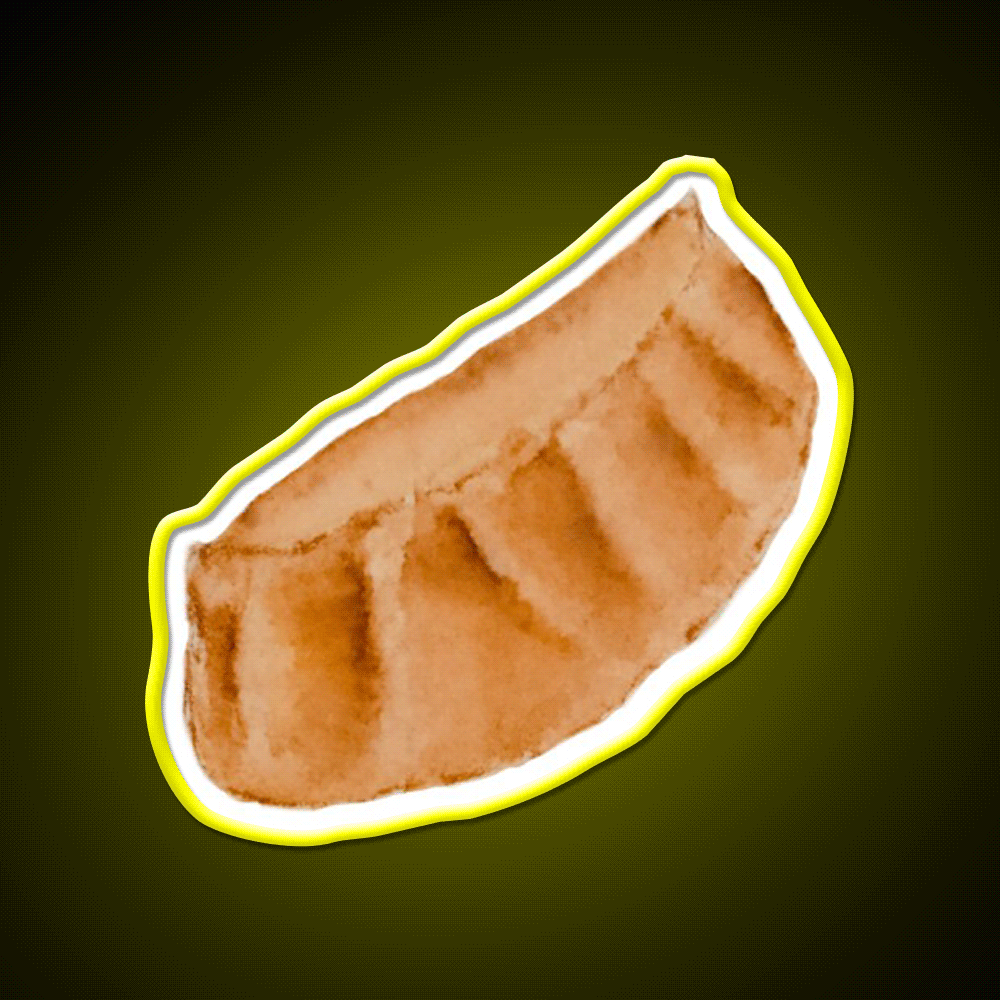 Dumpling Watercolour Illustration Pink Led Neon Sign Chinese Food Rgb Color