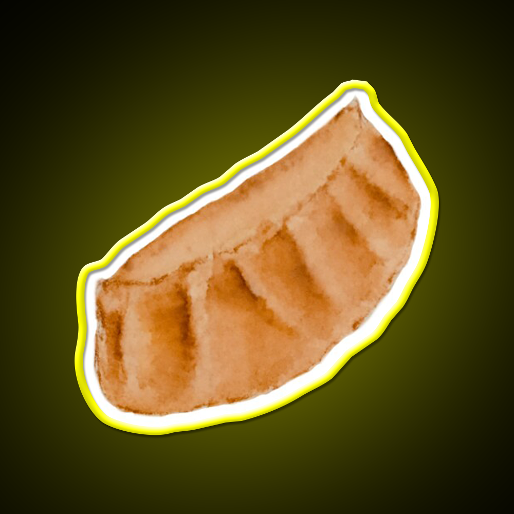 Dumpling Watercolour Illustration Pink Led Neon Sign Chinese Food Rgb Color