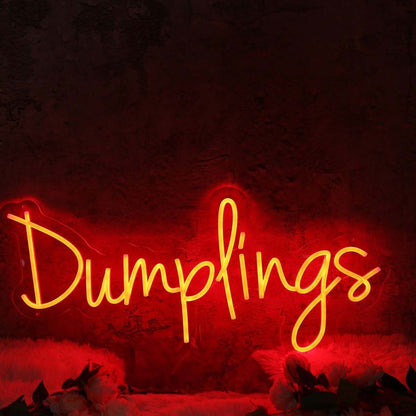 Dumplings Red Custom Led Neon Sign For Restaurants - Shineneon