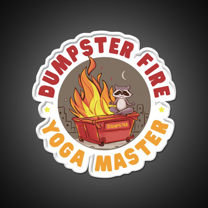 Dumpster Fire Yoga Master Funny Yoga Led Neon Sign Rgb Color