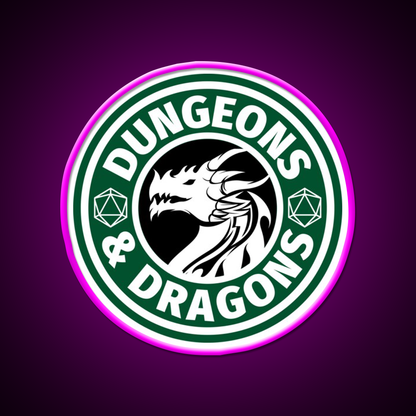 Dungeons And Dragons Logo Cafe Led Neon Sign Espresso Bar Art Rgb Color