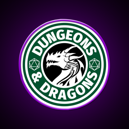 Dungeons And Dragons Logo Cafe Led Neon Sign Espresso Bar Art Rgb Color