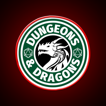 Dungeons And Dragons Logo Cafe Led Neon Sign Espresso Bar Art Rgb Color