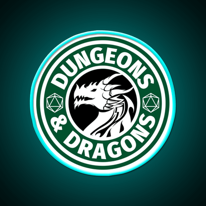 Dungeons And Dragons Logo Cafe Led Neon Sign Espresso Bar Art Rgb Color - Shineneon