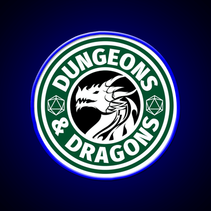 Dungeons And Dragons Logo Cafe Led Neon Sign Espresso Bar Art Rgb Color - Shineneon