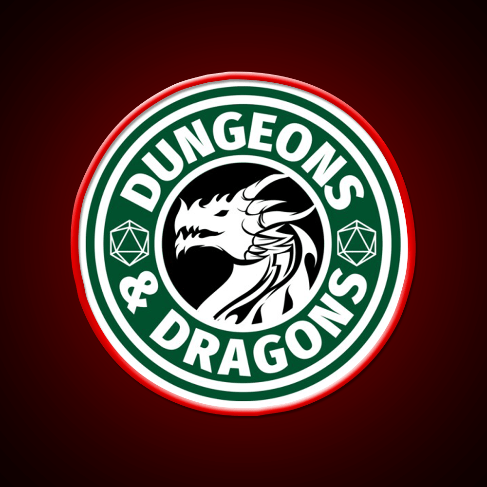 Dungeons And Dragons Logo Cafe Led Neon Sign Espresso Bar Art Rgb Color - Shineneon