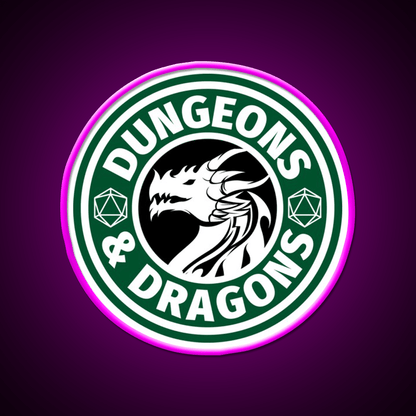 Dungeons And Dragons Logo Cafe Led Neon Sign Espresso Bar Art Rgb Color - Shineneon