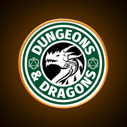 Dungeons And Dragons Logo Cafe Led Neon Sign Espresso Bar Art Rgb Color - Shineneon