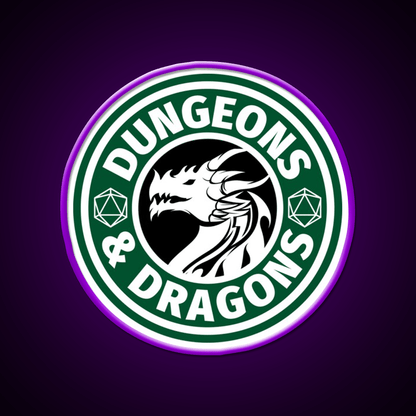 Dungeons And Dragons Logo Cafe Led Neon Sign Espresso Bar Art Rgb Color - Shineneon