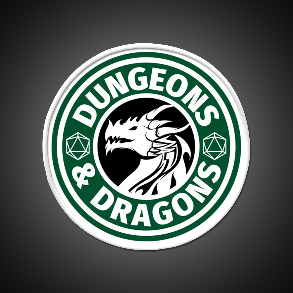 Dungeons And Dragons Logo Cafe Led Neon Sign Espresso Bar Art Rgb Color