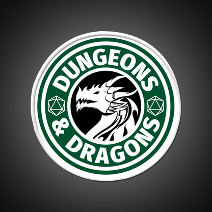 Dungeons And Dragons Logo Cafe Led Neon Sign Espresso Bar Art Rgb Color