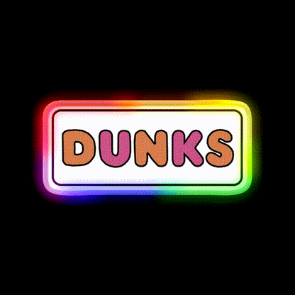 Dunks Fast Food Led Neon Sign For Burger Place Rgb Color - LED neon sign close-up detail