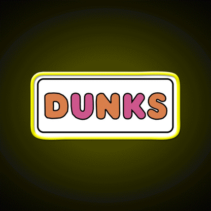 Dunks Fast Food Led Neon Sign For Burger Place Rgb Color - Custom LED neon sign front view