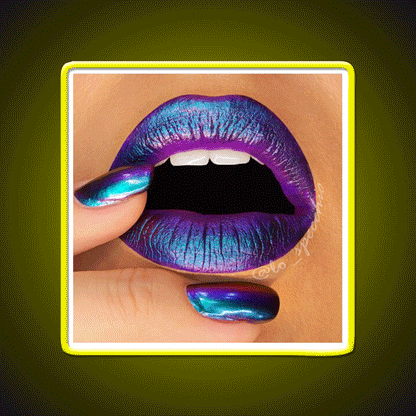 Duochrome Lips And Nail Salon Led Neon Sign Rgb Color - Custom LED neon sign front view