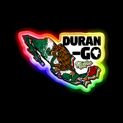 Durango Map Of Mexico Party Drink Tequila Led Neon Sign Rgb Color - LED neon sign close-up detail