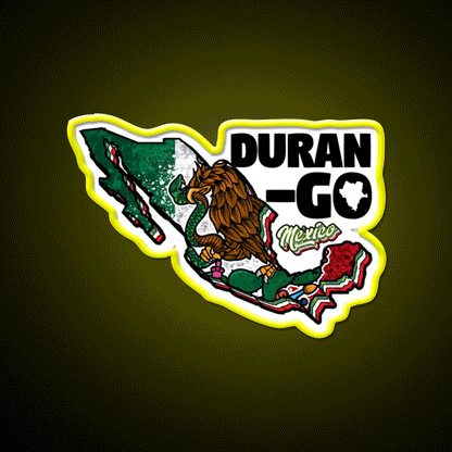 Durango Map Of Mexico Party Drink Tequila Led Neon Sign Rgb Color - Custom LED neon sign front view