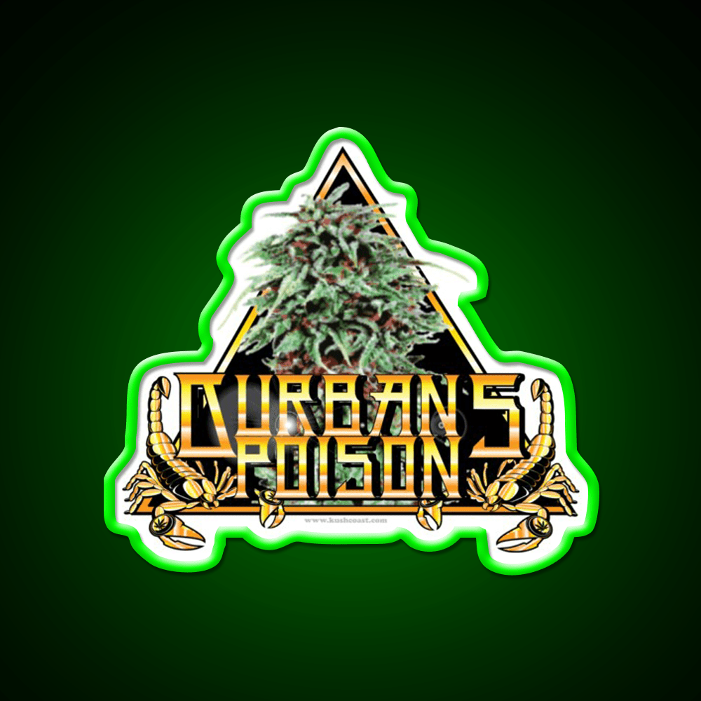 Durbans Poison Strain Art Hemp Inspired Green Leaf Led Neon Sign Rgb Color - Shineneon