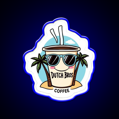 Dutch Bros Coffee Cup With Shades Cafe Led Neon Sign Espresso Bar Art Rgb Color