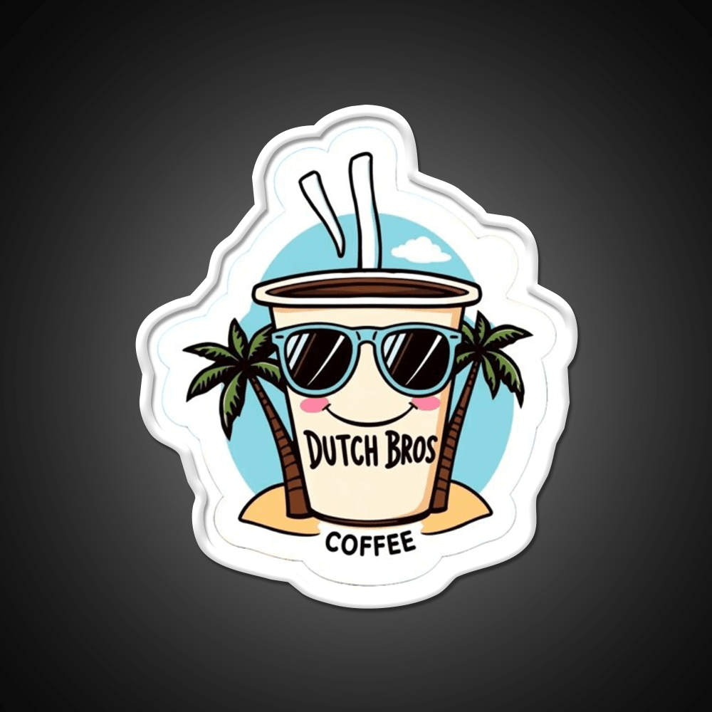 Dutch Bros Coffee Cup With Shades Cafe Led Neon Sign Espresso Bar Art Rgb Color - Shineneon