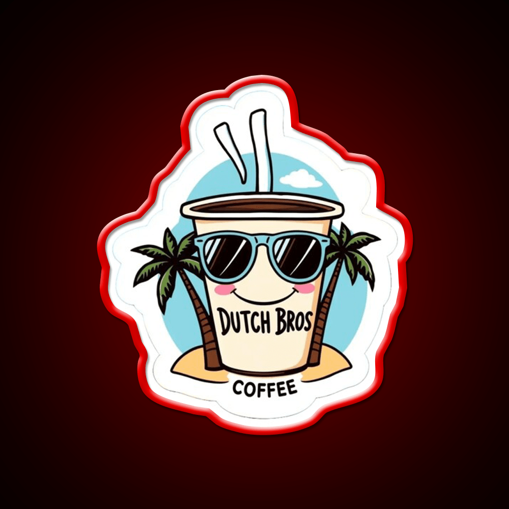 Dutch Bros Coffee Cup With Shades Cafe Led Neon Sign Espresso Bar Art Rgb Color - Shineneon