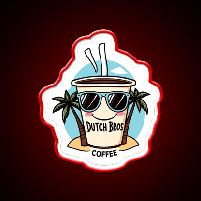 Dutch Bros Coffee Cup With Shades Cafe Led Neon Sign Espresso Bar Art Rgb Color - Shineneon