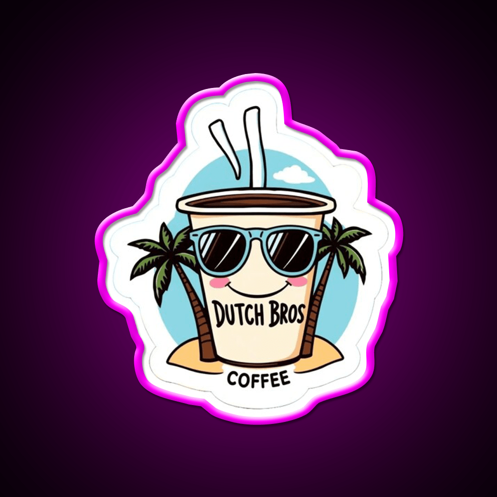 Dutch Bros Coffee Cup With Shades Cafe Led Neon Sign Espresso Bar Art Rgb Color - Shineneon