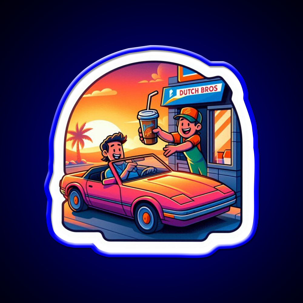 Dutch Bros Drive Thru Vibes Cafe Led Neon Sign Espresso Bar Art Rgb Color