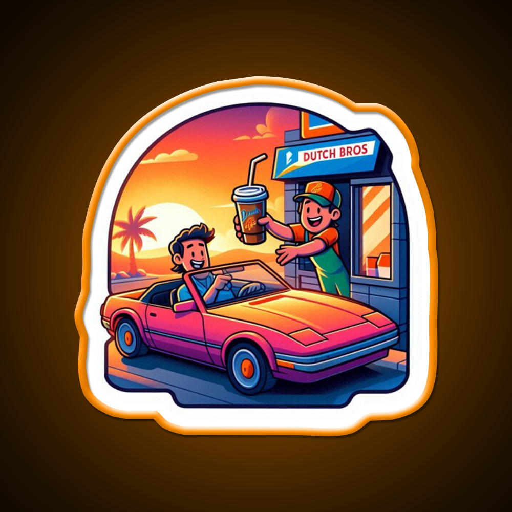 Dutch Bros Drive Thru Vibes Cafe Led Neon Sign Espresso Bar Art Rgb Color