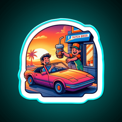Dutch Bros Drive Thru Vibes Cafe Led Neon Sign Espresso Bar Art Rgb Color - Shineneon