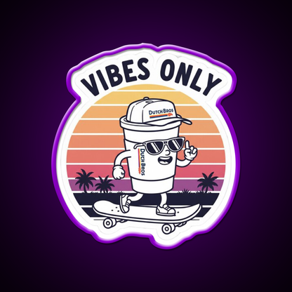 Dutch Bros Vibes Only Chill Coffee Cafe Led Neon Sign Espresso Bar Art Rgb Color