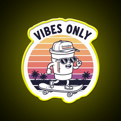 Dutch Bros Vibes Only Chill Coffee Cafe Led Neon Sign Espresso Bar Art Rgb Color - Shineneon