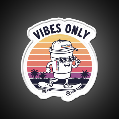 Dutch Bros Vibes Only Chill Coffee Cafe Led Neon Sign Espresso Bar Art Rgb Color