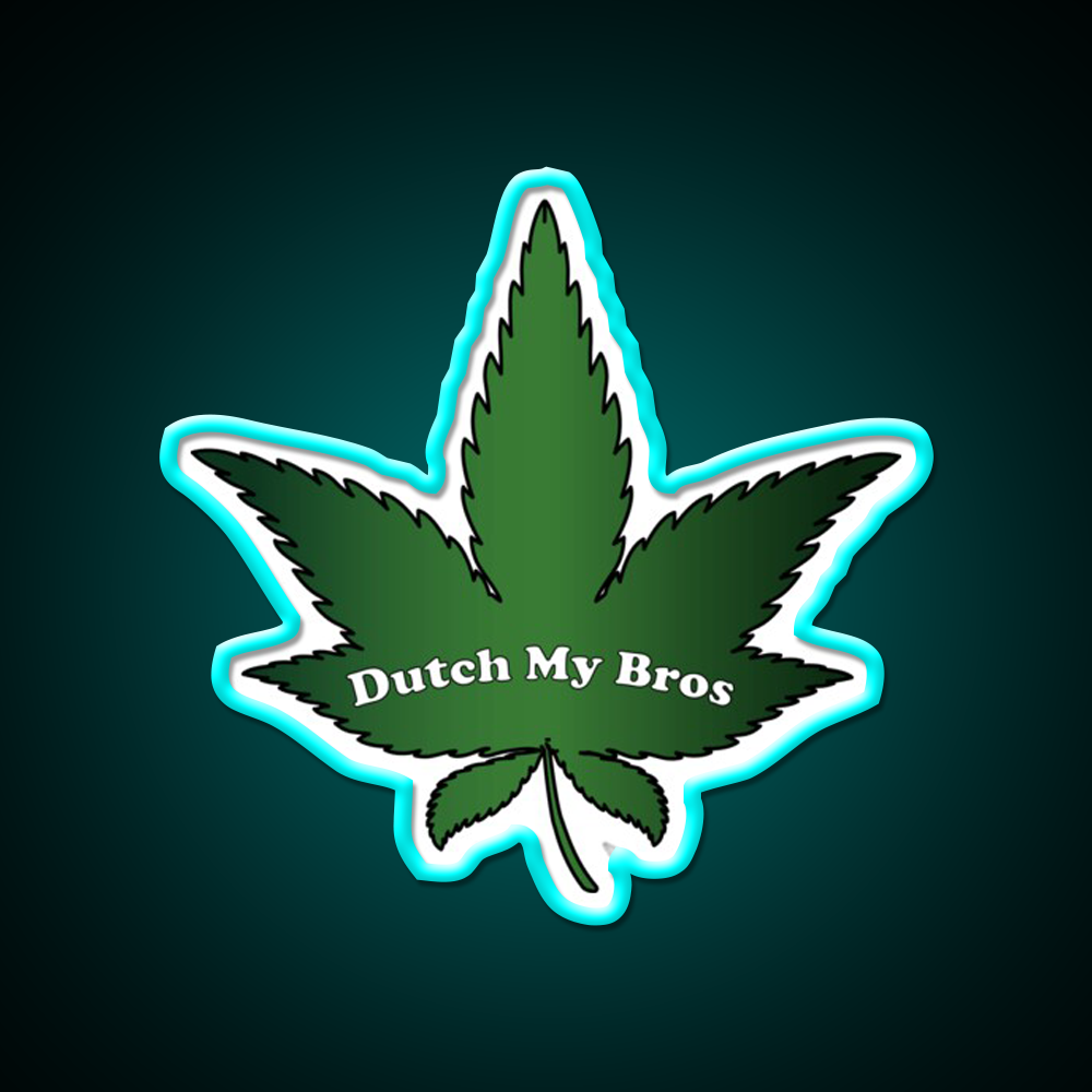 Dutch My Bros Hemp Inspired Green Leaf Led Neon Sign Rgb Color - Size and dimension reference