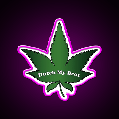 Dutch My Bros Hemp Inspired Green Leaf Led Neon Sign Rgb Color - Shineneon
