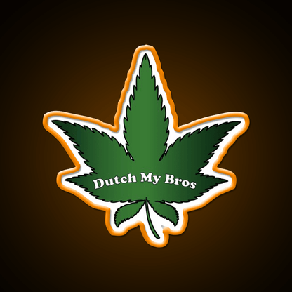Dutch My Bros Hemp Inspired Green Leaf Led Neon Sign Rgb Color - Shineneon