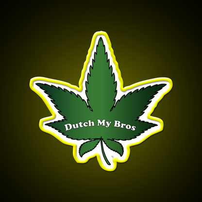 Dutch My Bros Hemp Inspired Green Leaf Led Neon Sign Rgb Color - LED neon sign view 7