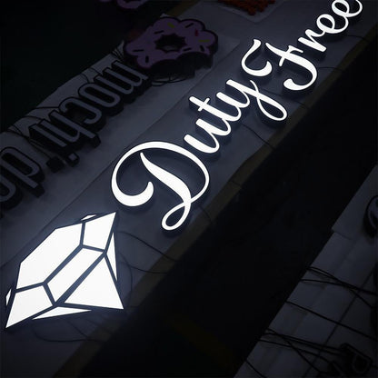 Duty Free With Logo 3D Frontlit Letters Metal Led Sign - Shineneon