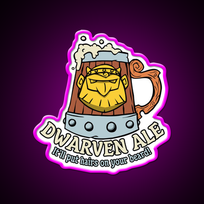 Dwarven Ale Beer Bar Decor Led Neon Sign Rgb Color - Neon sign mounted on wall in room