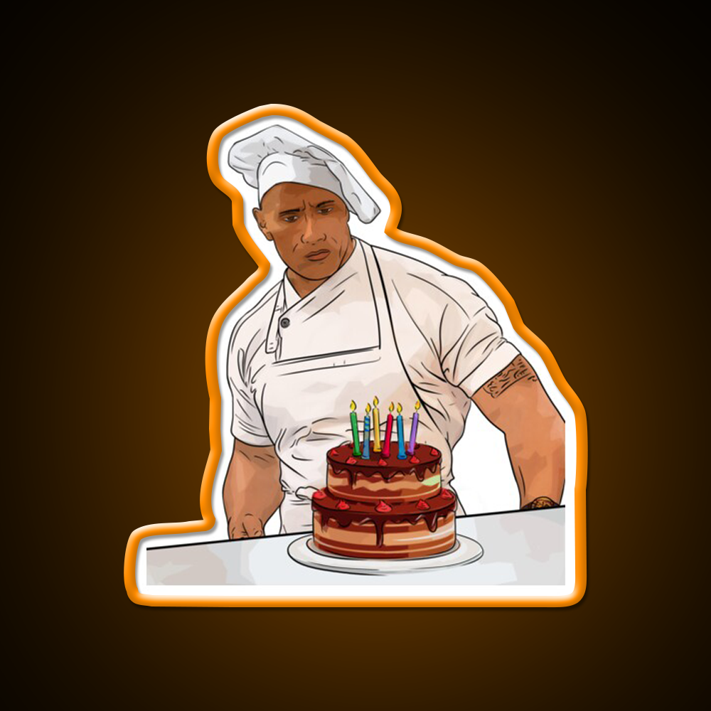 Dwayne Johnson Cooking Birthday Gym Fitness Led Neon Sign Rgb Color