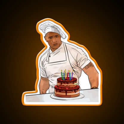 Dwayne Johnson Cooking Birthday Gym Fitness Led Neon Sign Rgb Color