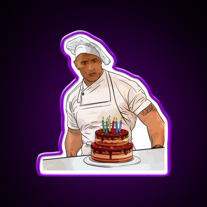 Dwayne Johnson Cooking Birthday Gym Fitness Led Neon Sign Rgb Color