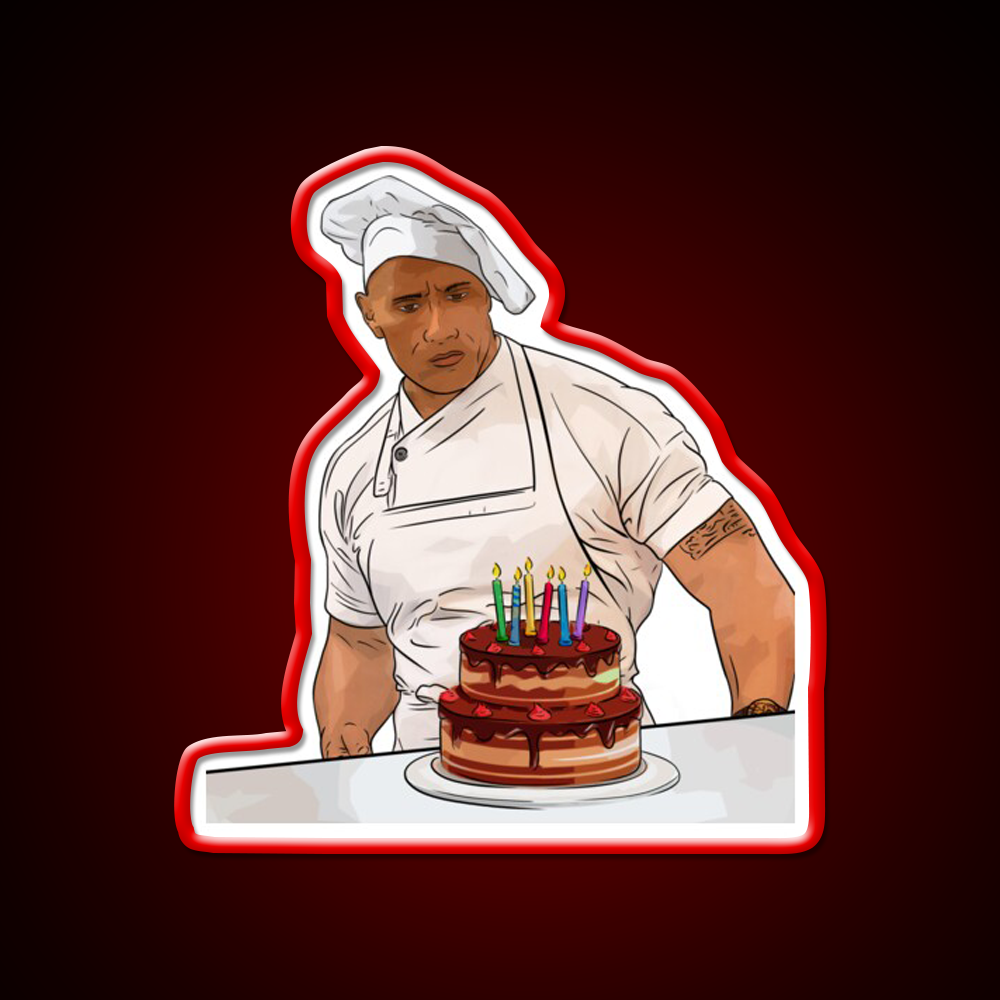 Dwayne Johnson Cooking Birthday Gym Fitness Led Neon Sign Rgb Color